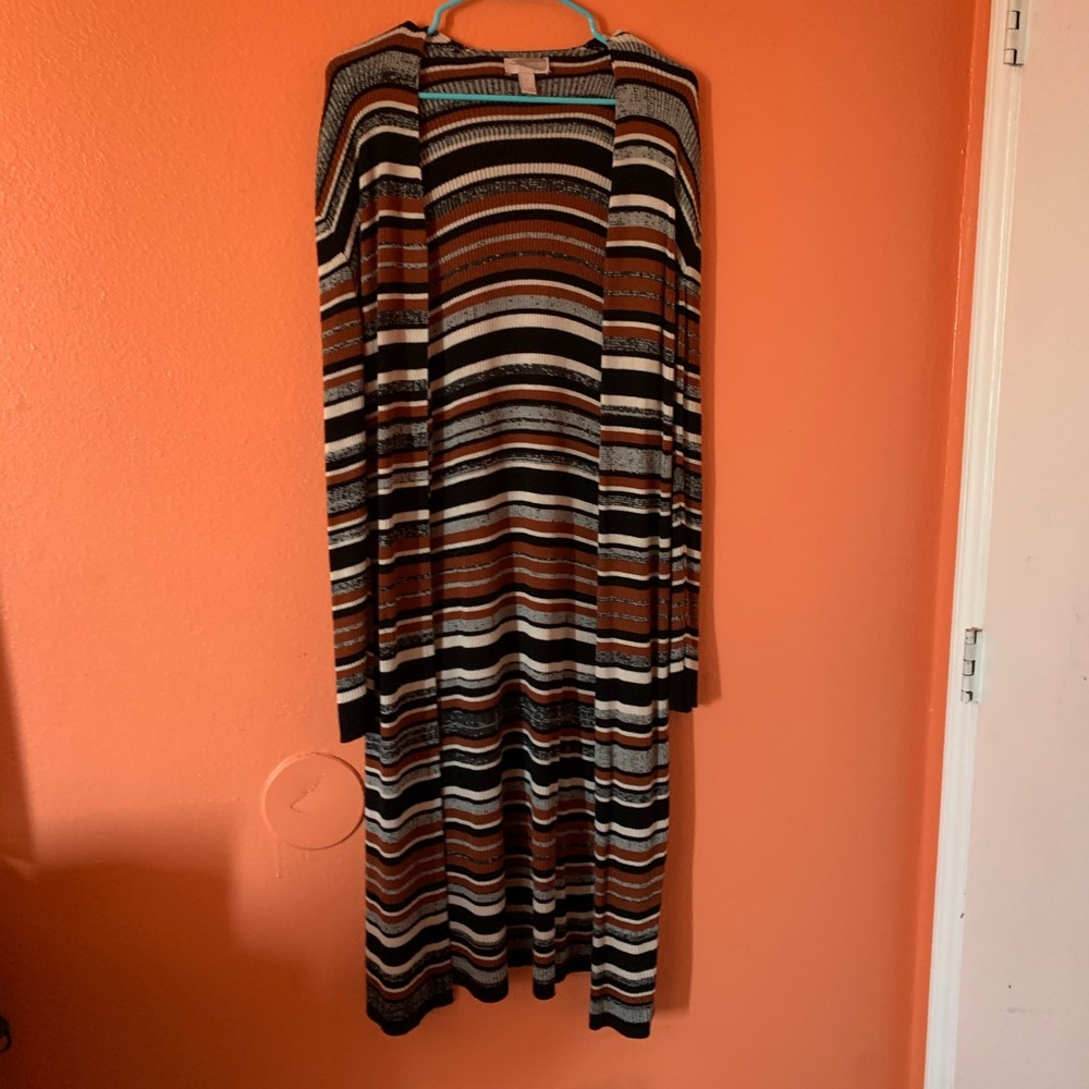 Long striped cardigan